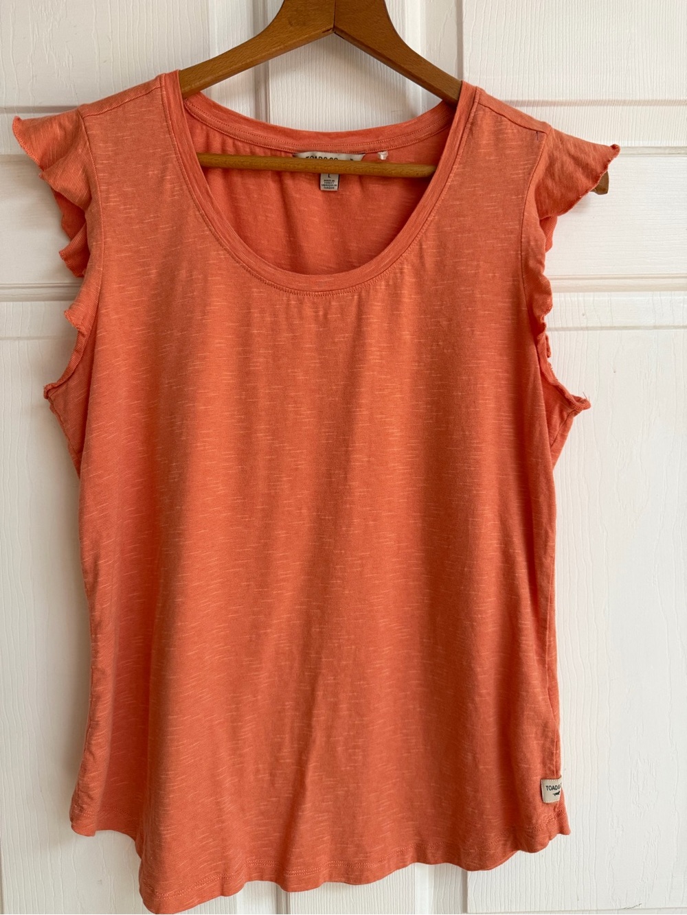 Toad&Co Coral Ruffle Sleeve Tank